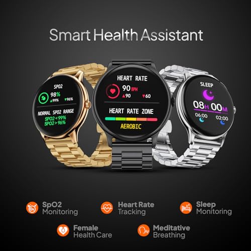 Fire-Boltt Newly Launched Phoenix Ultra Blaze Luxury Stainless Steel, Bluetooth Calling Smart Watch, AI Voice Assistant, Metal Body with 120+ Sports Modes, SpO2, Heart Rate Monitoring (Black)