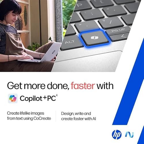 HP OmniBook 3 AMD Ryzen AI 5 340 Next Gen AI Laptop, (16GB DDR5, 512GB SSD), Anti-Glare,15.6''/39.6cm FHD, Win11,Office24, Silver,1.7kg, FHD Camera w/Privacy Shutter, fn0007AU