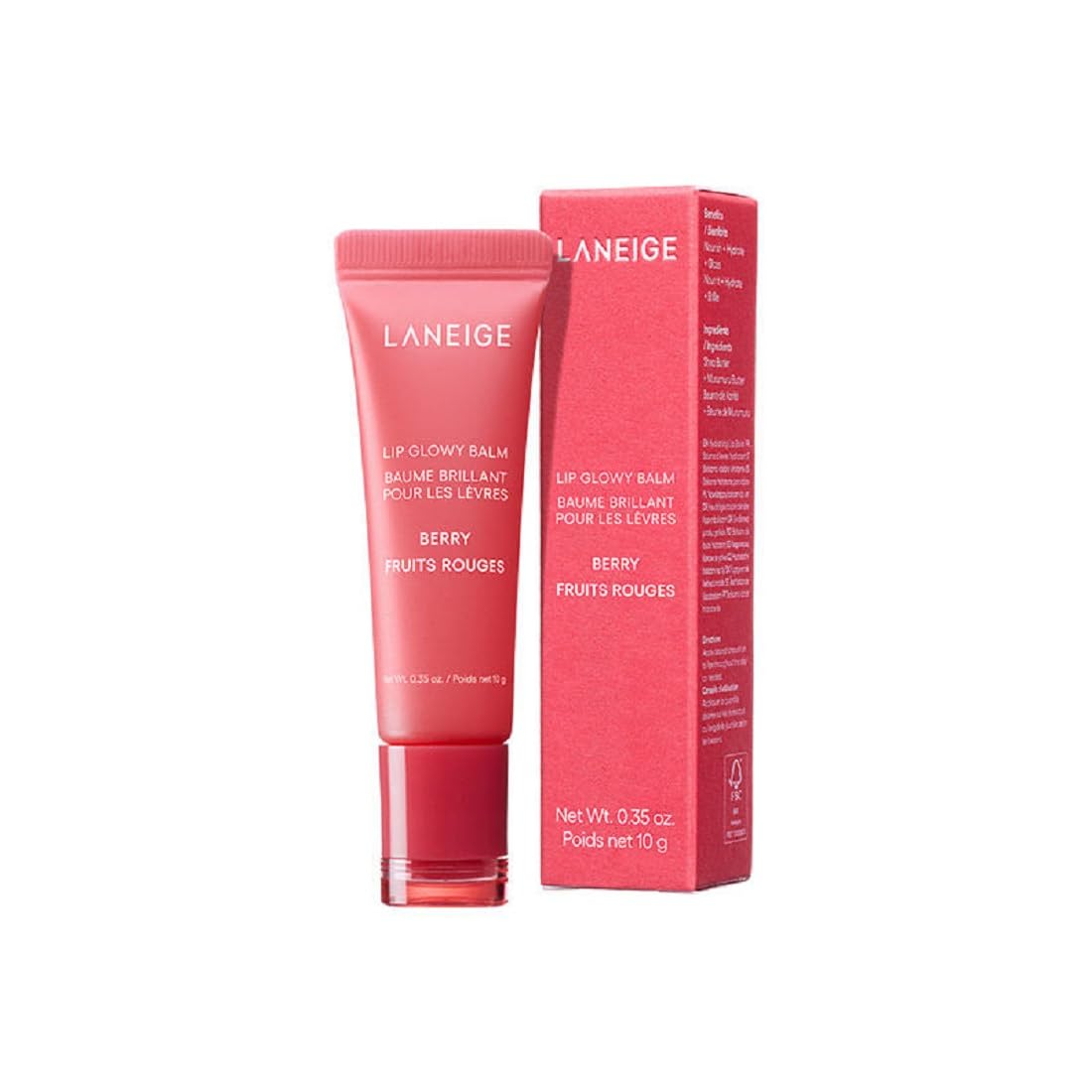 Laneige Lip Glowy Balm | Moisturizing Lip Treatment with Vitamin C + Shea Butter for Soft, Smooth and Glowing Lips | Korean Lip Balm For Dry Chapped Lips |Intense Hydration| Berry |10Gm