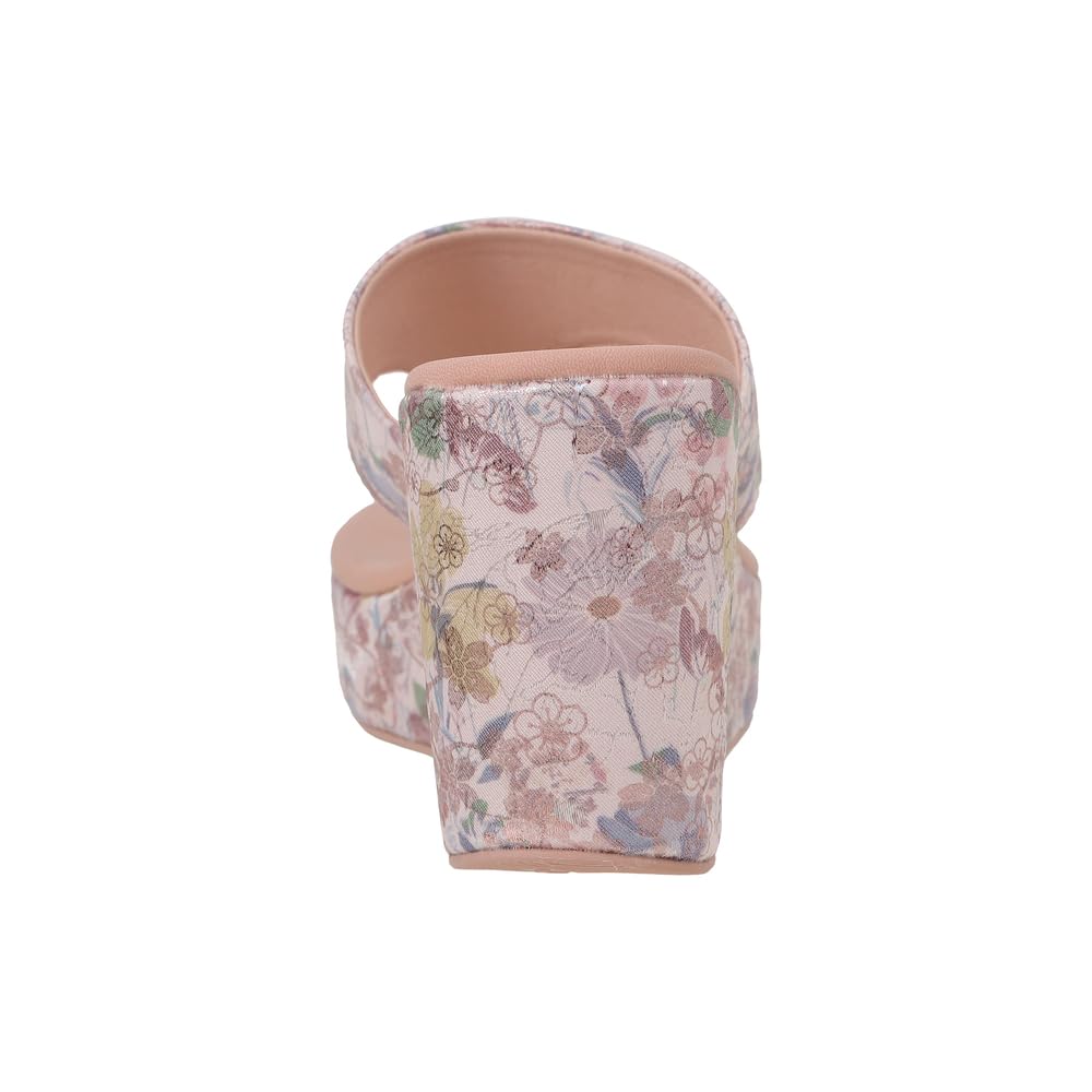 Mochi Women Peach High Wedge Heel Fashion Slip-on Sandal UK/5 EU/38 (34-275)