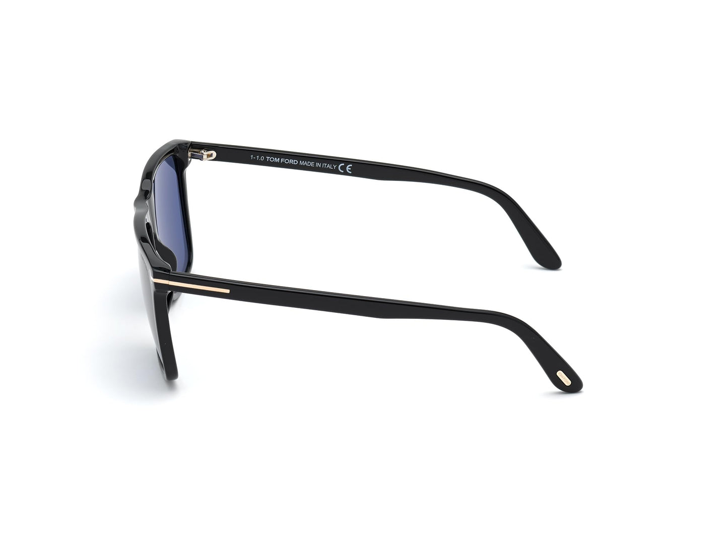 Tom Ford Shiny Black Frame and Blue Lens Sunglasses for Men - Size: 57/15/145 - Mode: FLETCHER FT0832