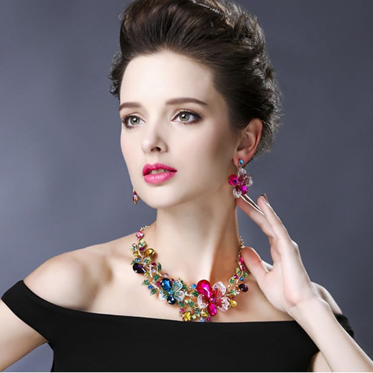 Shining Diva Fashion Necklace Jewellery Set for Women Latest Stylish Design Fancy Crystal (rrsd16639s)