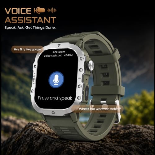 GameSir Forge 1 Smart Watch for Men & Women, 2.19" Full Touch Display, Bluetooth Calling, Fitness Tracking, Message Notifications, Android & iOS Compaatible - (Green)