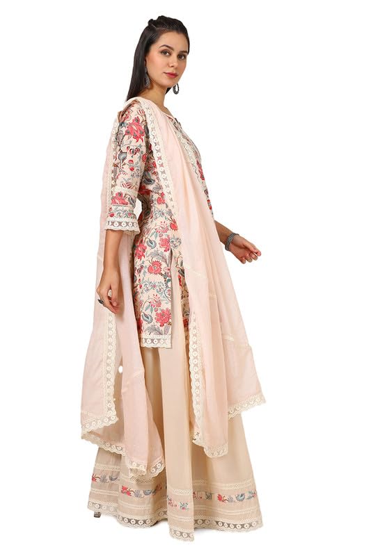 Soch Womens Pink Linen Floral Print Suit Set