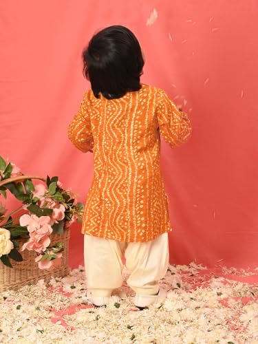 Vastramay Infant Boys Yellow Rayon Kurta Patiala Set – Traditional Ethnic Wear for Navratri, Garba, Dandiya & Festive Celebrations