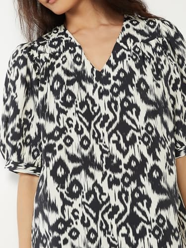 Max Women Printed Top(Black_XXL)