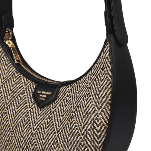 Da Milano Leather Satchel Bag for Women - Black (LB-02146)