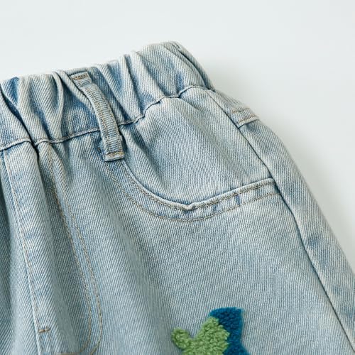 Hopscotch Girls Regular Fit Blue Vehicle Print Jeans for Ages (7-8 Years)