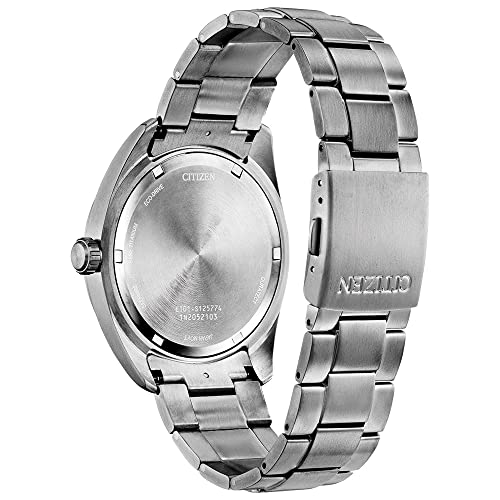Citizen Leather Men's Weekender Garrison Eco-Drive Analog Watch With Super Titanium Strap, Silver-Tone, 22 (Model: Bm8560-53E), Silver-Tone And Black, Silver-Tone And Black, Band_ Brown, Dial_ Green