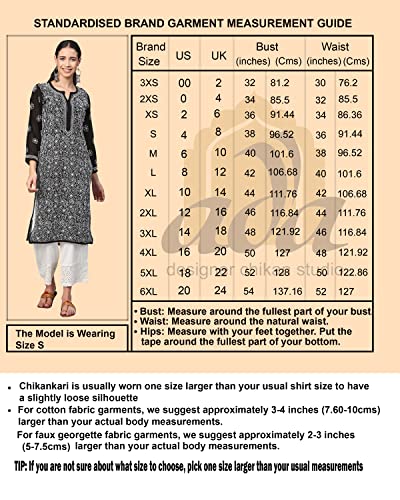 Ada Hand Embroidered Lucknow Chikankari Women's Cotton Blend Kurta with Slip A411117 (L, White)