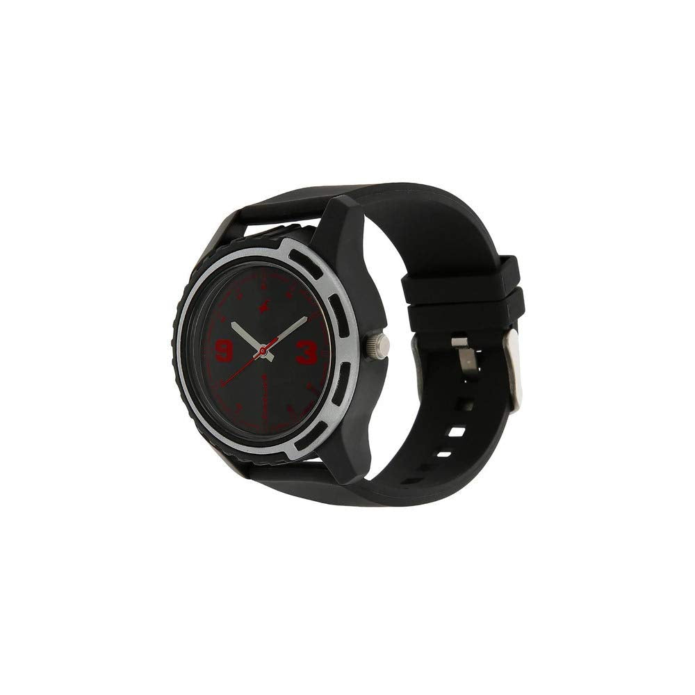 Fastrack Silicone Casual Analog Black Dial Men's Watch-Nl3114Pp03/Np3114Pp03, Band Color:Black