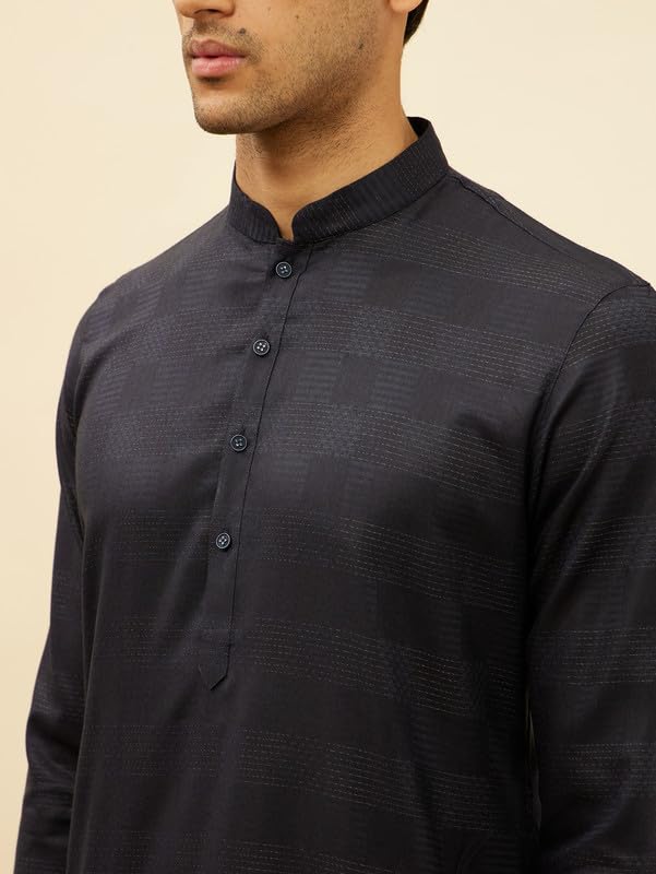 Manyavar Men's Self Patterned Kurta Pajama Set (2pcs)