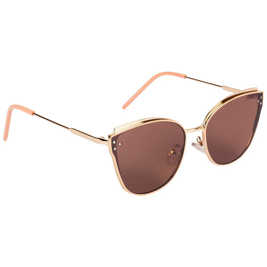Voyage Uv Protected Cateye Sunglasses For Women (Brown Lens|Pink Frame|5852Mg2858)