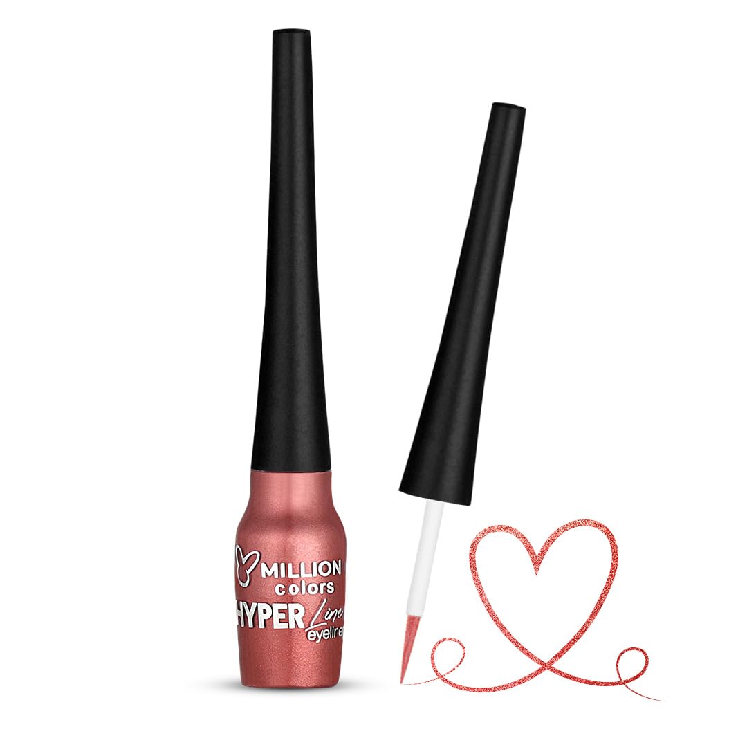 Million Colors Brick Red Colour Waterproof Liquid Eyeliner | Metallic Finish | Last Upto 12 Hours | Quick Drying, Smudge-Proof & Water-Resistant - 5 ML (BRICK RED 09)