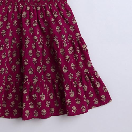 Hopscotch Girls Sleeveless Magenta Floral Print Casual Dresses for Ages (2-3 Years)