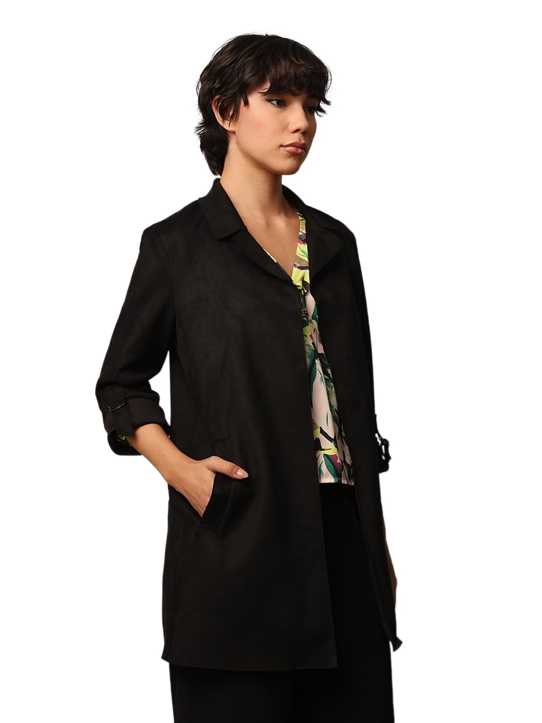 ONLY Women's Regular Fit Black Coat