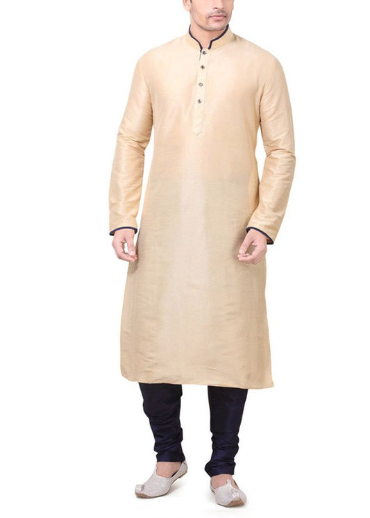 Larwa Men's Ceremony Wear Kurta Pyjama Set Size 42 Beige