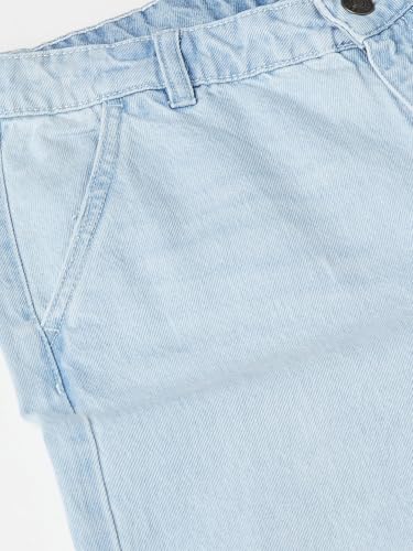 Max Girls Washed Wide Leg Jeans (Blue_8-9 Y)