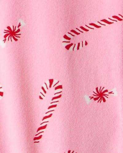 Carter's Baby Girl Pink Peppermints DreamPlush Long-Sleeve Snug Fit 1-Piece Pajamas