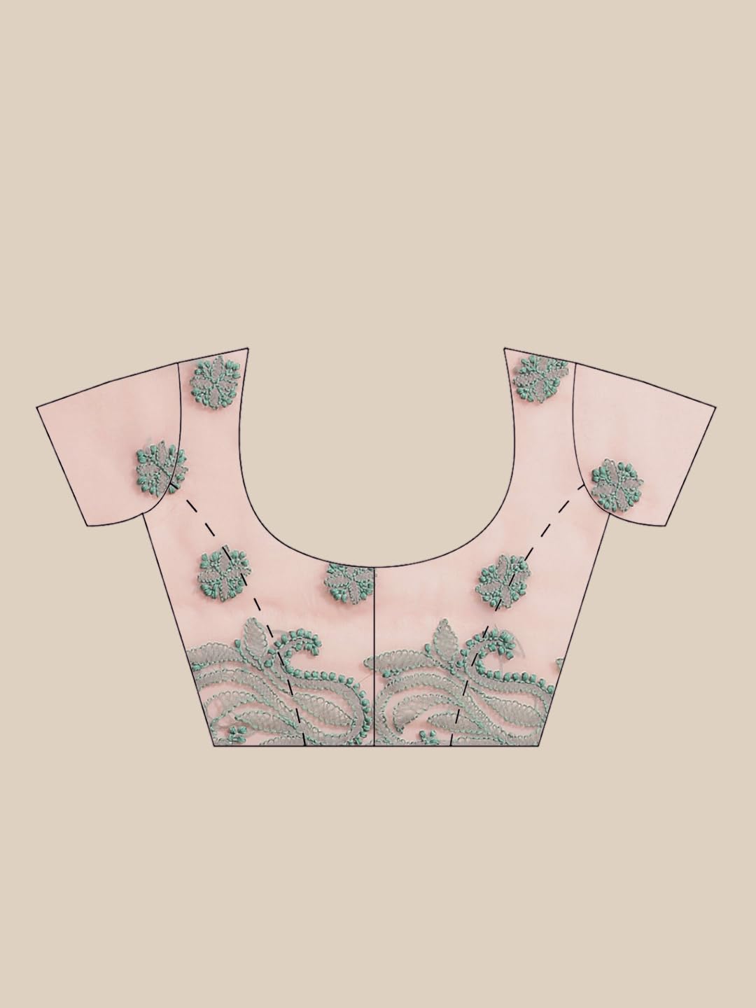 Ada Hand Embroidered Lucknow Chikankari Women's Georgette Saree with Unstitched Blouse Piece A311195 Peach