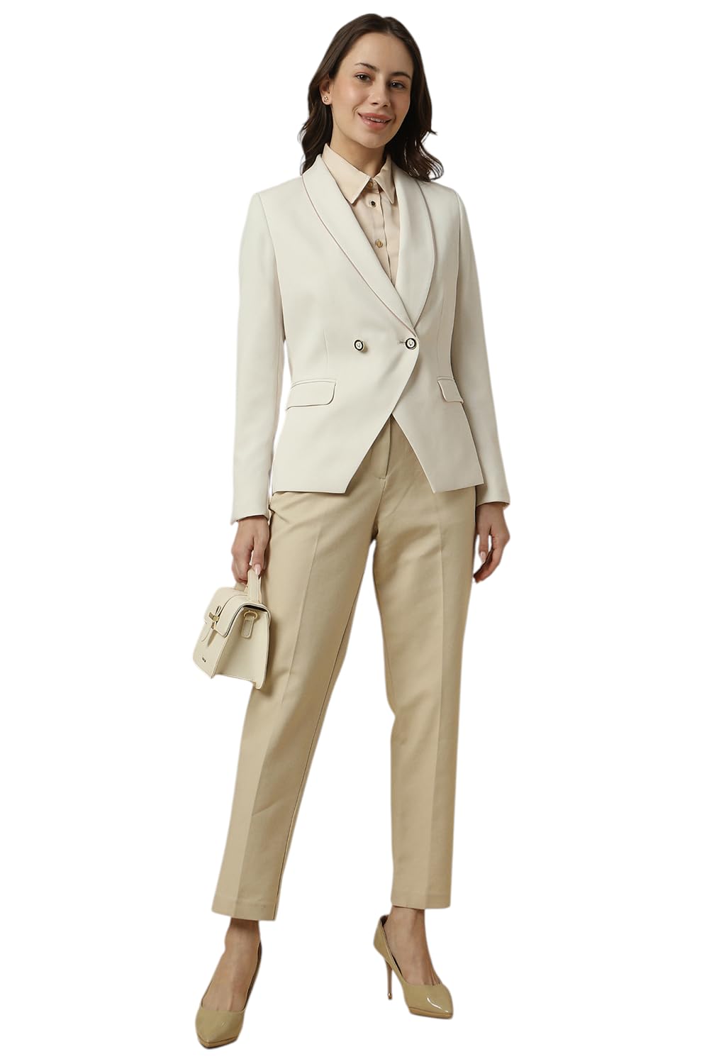 Allen Solly Women Beige Regular Fit Blazer