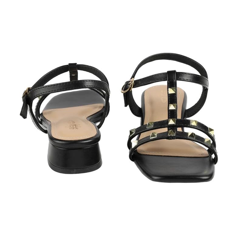 tresmode SUD Black Women's Dress Block Heel Sandals in Size 7 UK / 40 EU