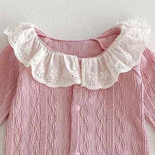Hopscotch Baby Girls Textured Print Full Sleeves Pink Bodysuits For Ages (12-18 Months)