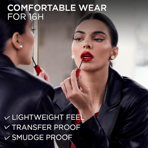 L'Oréal Paris Infallible Laque Resistance Lacquer-Like Shine Finish. 16H longwear lacquer lipstick. High-impact color, zero transfer - 220 Paris Sunset, 4ml