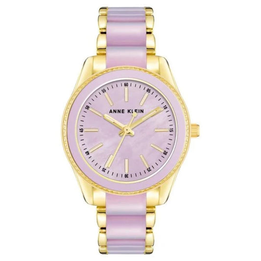 ANNE KLEIN Quartz 37.5 mm Lavender Dial Acrylic Analog Watch for Women