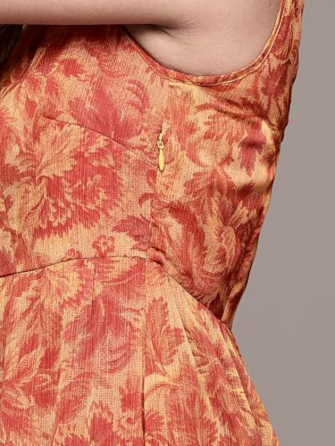 Aarke Ritu Kumar Rust Lavish Loom Sleevless Long Dress