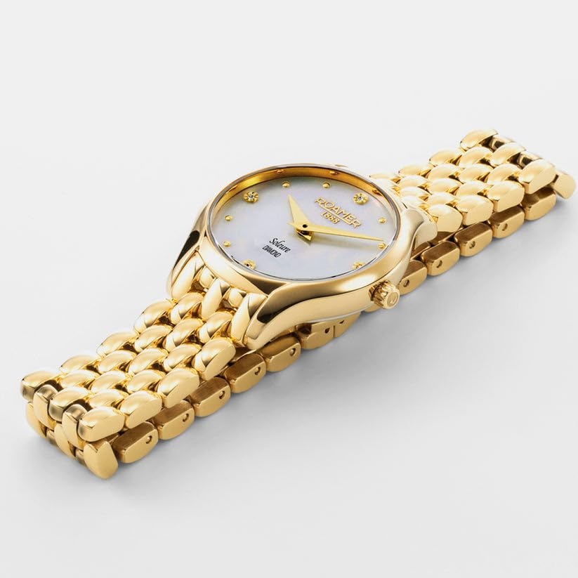 Roamer Quartz Women Soleure Diamond White Mop Analog Stainless Steel Watch 547857 48 25 50