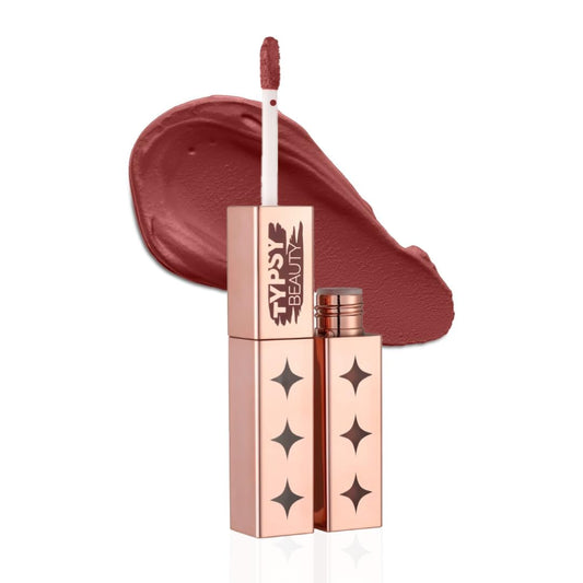 Typsy Beauty ON 'n' OFF Lipstick & Eraser | 12 Hr Stay Creamy Matte Formula (Chocolate Brown) | Smudge & Transfer Proof | Nourishing Remover Oil & Leave-On Mask | Vegan | 8 shades | 2.5 ml x 2.5 ml