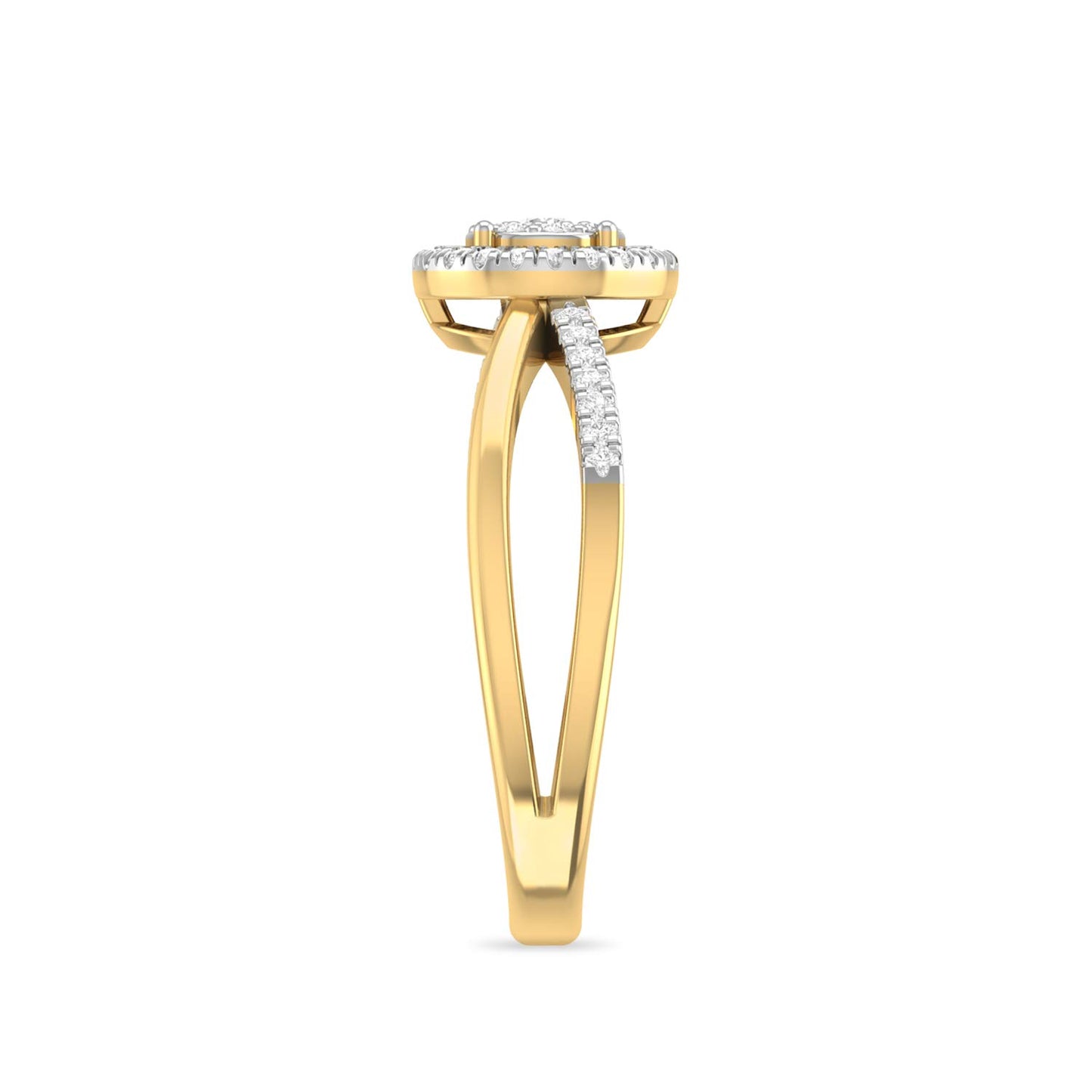 PC Jeweller The Orbicular 18KT Yellow Gold and Diamond Ring for Women