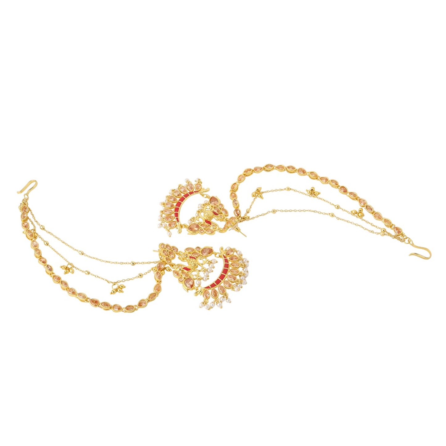 VOYLLA Apsara Bridal Yellow Gold Necklace Set