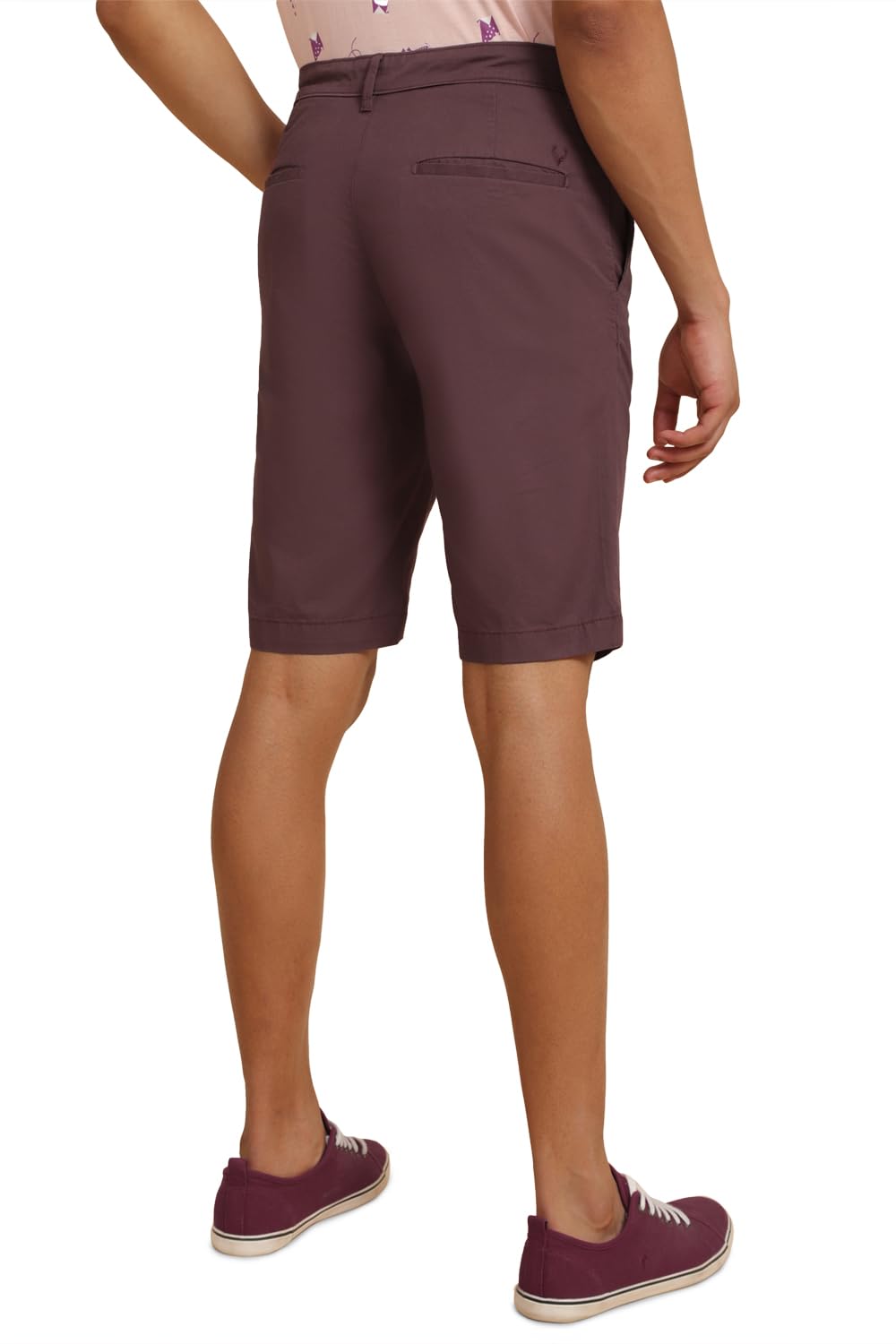 Allen Solly Men Maroon Solid Slim Fit Shorts