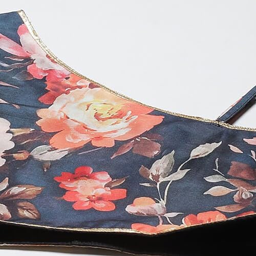 BIBA Girls Polyester Blend Short Kurta Printed Lehenga Set (KW5036EAW22PCH_Pink_14 Years-15 Years)