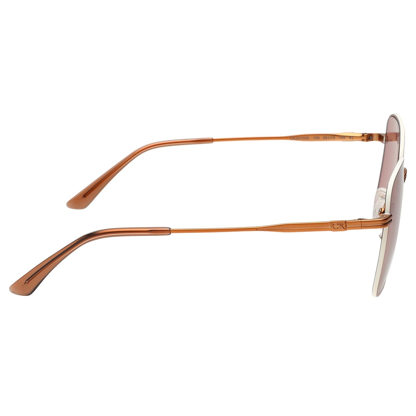 Calvin Klein|Brown Full Frame Square Sunglasses|100% UV Protected (Uv 400) Pink Lens|Women's|Large|CK 23100 108 56 S