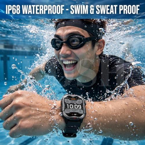 Drumstone Exlclusive with 𝟓 Years WarrantyX31 Smartwatch 2.01 Inch Square IPS Display, Bluetooth Calling Fitness Tracker, IP68 Water Resistant, Magnetic Charging, Android iOS Compatible