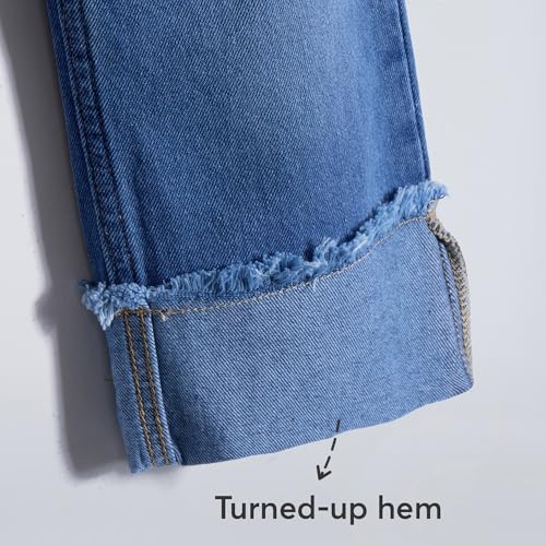 Hopscotch Girls Wide Leg Cotton Jeans in Blue Color for Age (3-4 Years)