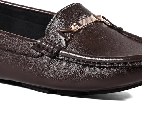 LOUIS STITCH Women’s Brown Premium Slip-On Loafers with Buckle | Elegant Solid Slip-On Comfort Shoes for Casual and Formal Wear | Slip-On Loafer Shoes for Women | LSLD-BLR-HS04-BB | UK-6