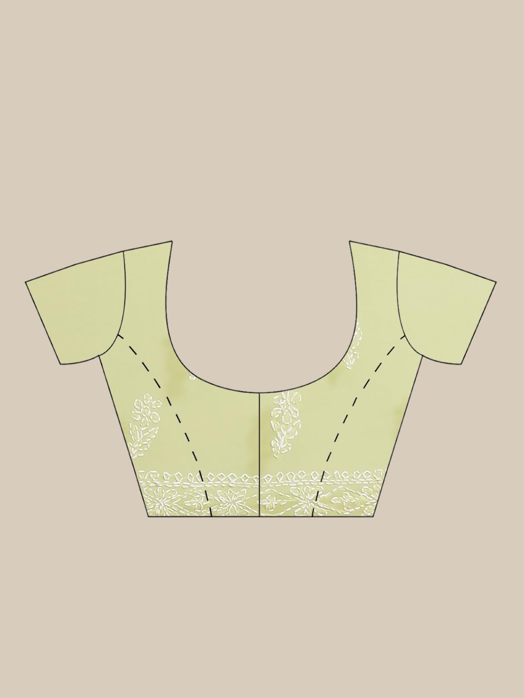 Ada Hand Embroidered Lucknow Chikankari Green Georgette Saree with Blouse Piece for Women A191630