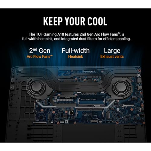 ASUS TUF Gaming Laptop A18 inch - AMD Ryzen 7 260 Beat i9-13905H - 32GB RAM| 2TB SSD -NVIDIA RTX 5060-18" WUXGA Display 144Hz - RGB Backlit Keyboard - USB Type-C - FHD Camera - HDMI Cable