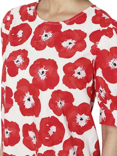 Vero Moda Women's Cotton Shift Midi Dress (10297151-Poppy Red_Poppy M)