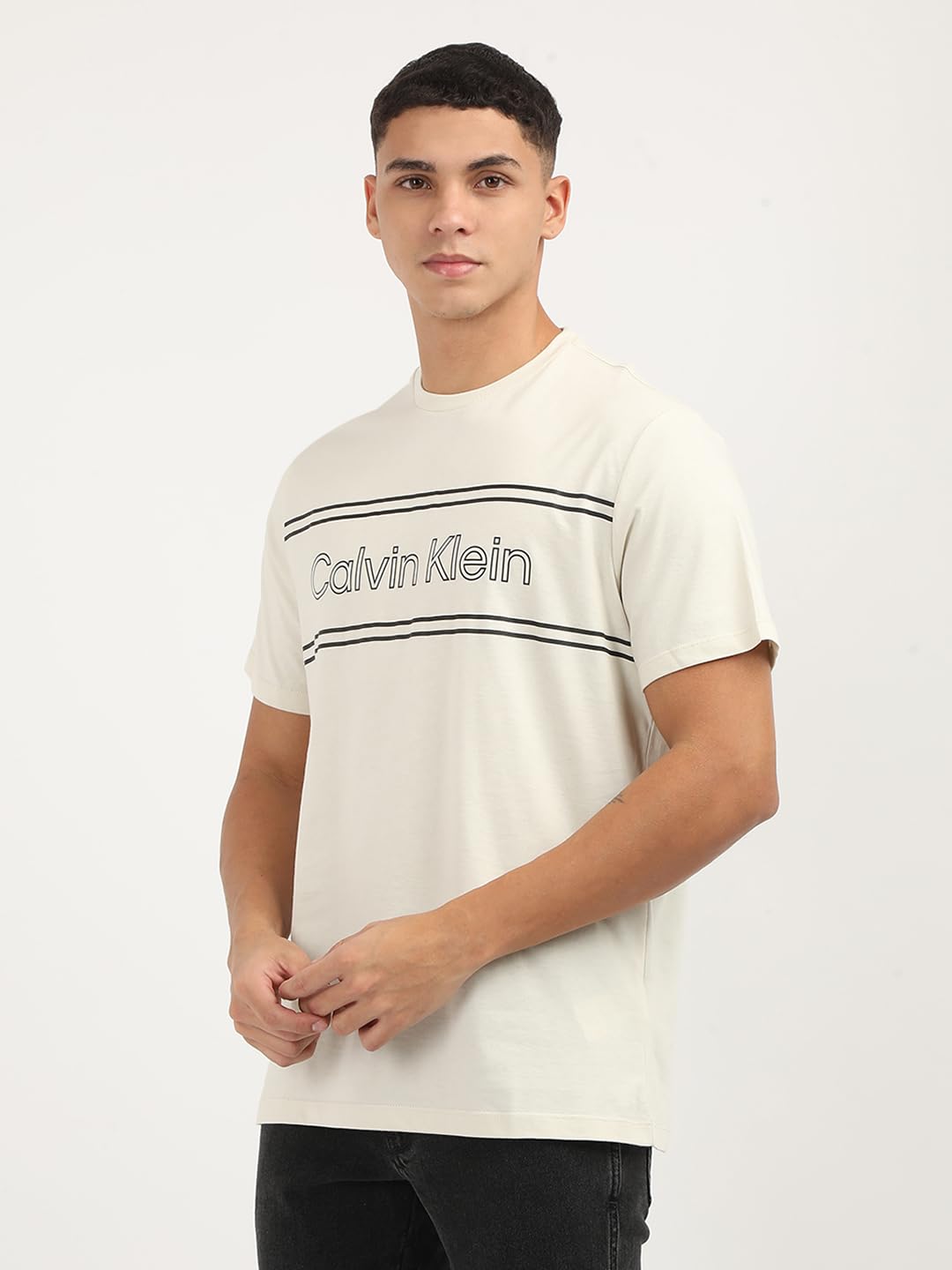 Calvin Klein Jeans Men's Regular Fit T-Shirt (A4-40IC818100 White
