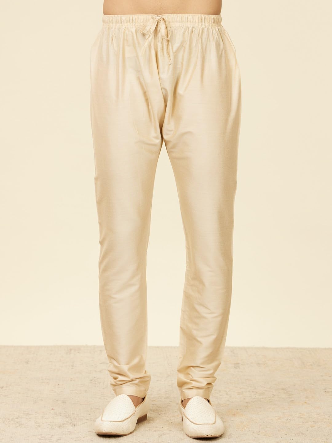 Manyavar Dark Green Blended Viscose Jacquard|Self Texture Kurta Pyjama Set for Men