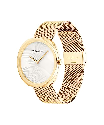 CALVIN KLEIN Sculpt Qtz Basic Silver White Round Dial Women's Watch|Stainless Steel Material|Multi Color Band - 25200246