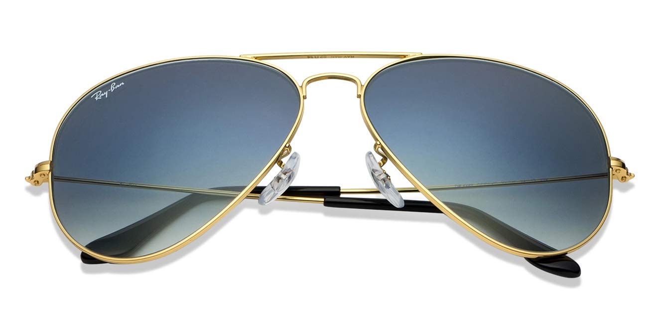 Ray-Ban Men Gradient Blue Lens Pilot Sunglasses - 0RB3025I001/3F62