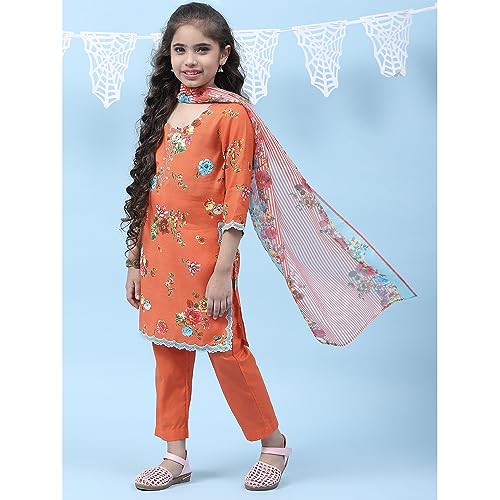 BIBA GIRL PRINTED NARROW KID(KW4756_ORANGE_9)