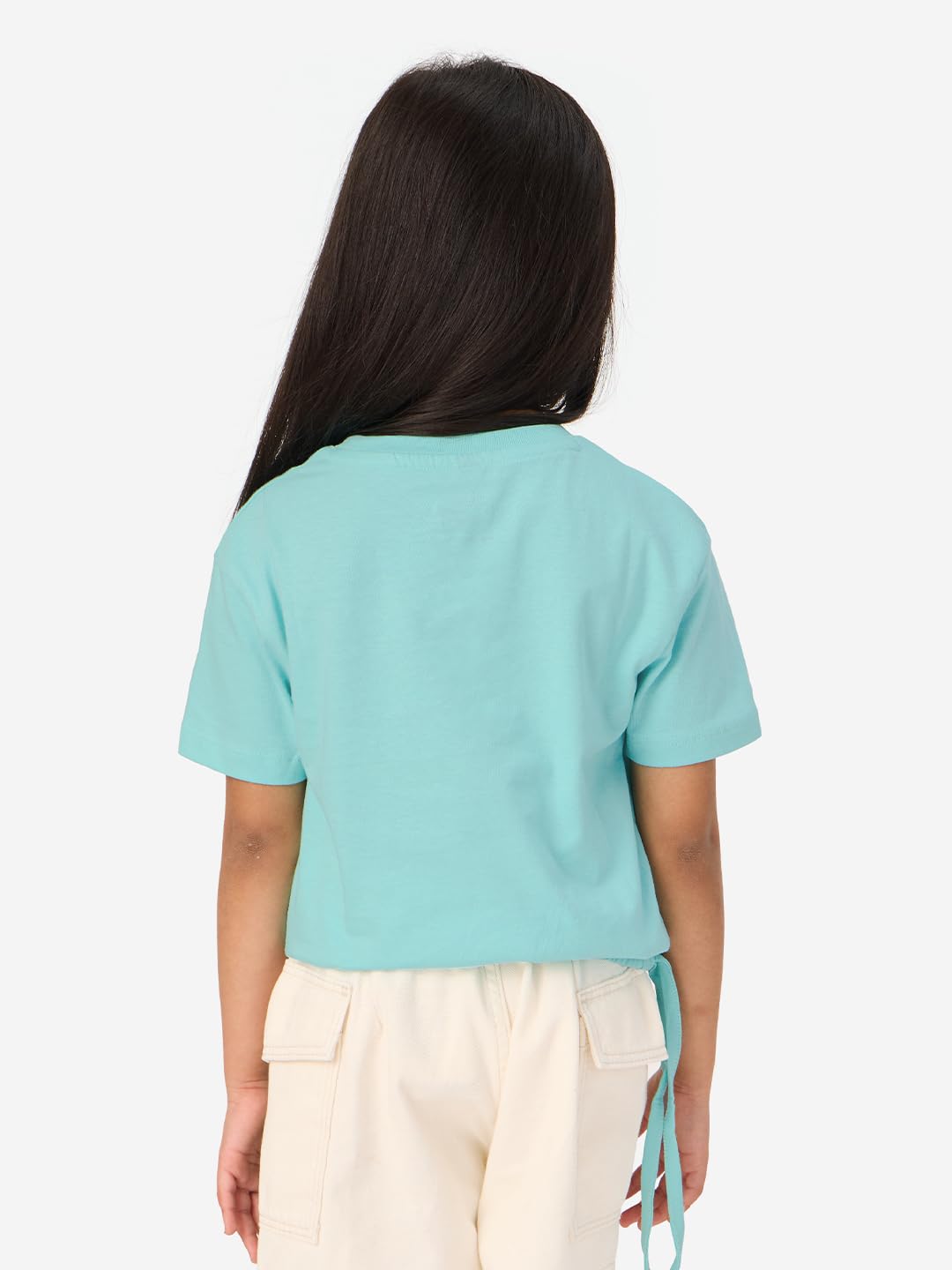 The Souled Store|Official Peanuts: Explorer Kids and Girls T-Shirts| Regular fit Graphic Printed| Half Sleeve|100% Cotton Blue Color Girls Drawstring T-Shirts