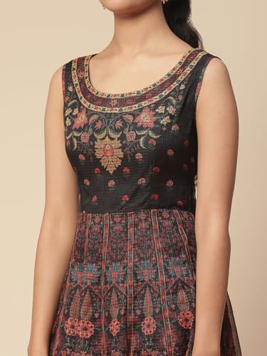Aarke Ritu Kumar Black Floral Print Kurta With Churidar And Dupatta